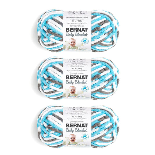 Bernat - Juego de 3 hilos para bebé de 100 g, poliéster, 6 supervoluminosos, 72 yardas, para tejer/ganchillo