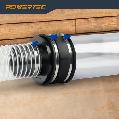 POWERTEC Tubo de PVC transparente de 6 x 36 pulgadas de largo, 1 tubo de plástico rígido, compatible con tubo redondo con accesorios de recogida de polvo, manguera para herramientas de carpintería,