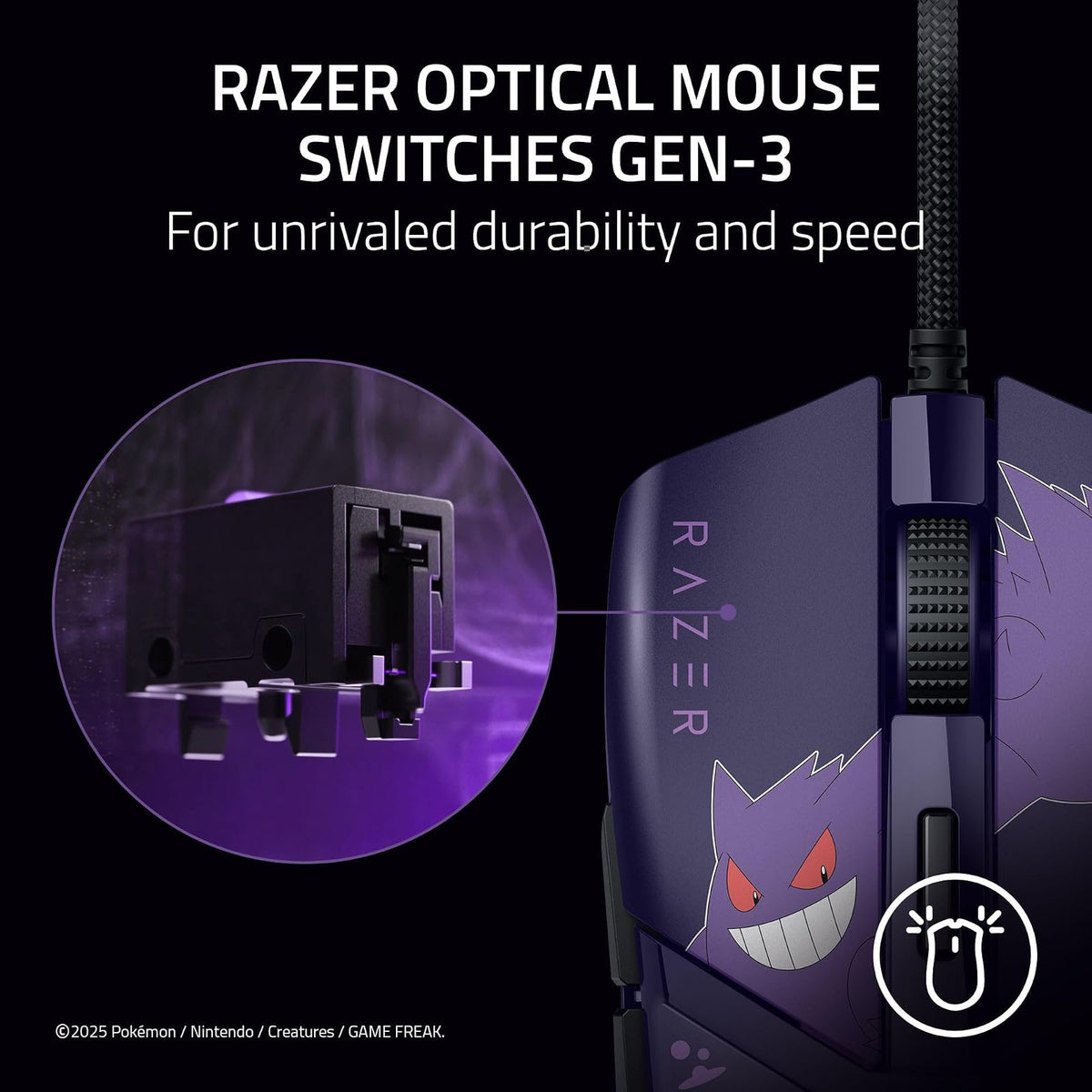 Razer Cobra Ratón de Juego con Cable: 58g Ligero - Interruptores ópticos Gen-3 - Iluminación RGB Chroma con luz de Fondo - Sensor óptico de 8500 dpi - Pies de ratón PTFE 100% - Cable Speedflex