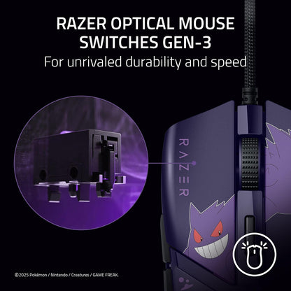 Razer Cobra Ratón de Juego con Cable: 58g Ligero - Interruptores ópticos Gen-3 - Iluminación RGB Chroma con luz de Fondo - Sensor óptico de 8500 dpi - Pies de ratón PTFE 100% - Cable Speedflex