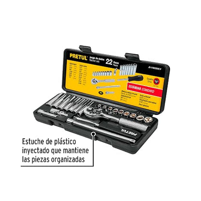Pretul JD-1/4X22SAE-P, Juego de autoclé de 22 piezas, std, 1/4"