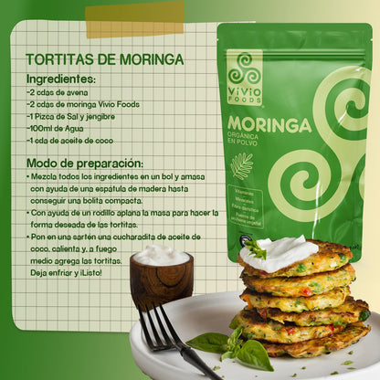 Vivio Foods, Moringa Orgánica En Polvo, 150 gramos