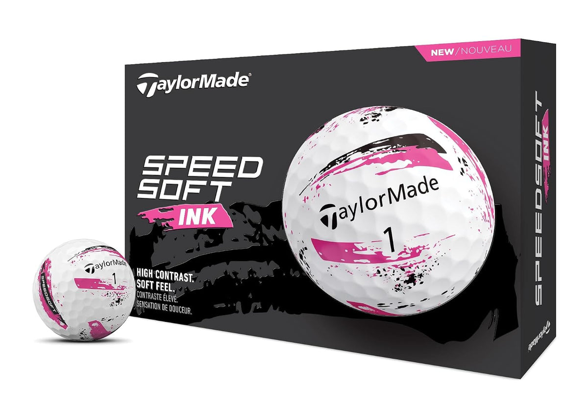 TaylorMade Golf SpeedSoft Pelotas de Golf, Paquete de 12 - Temporada anterior - Rosado