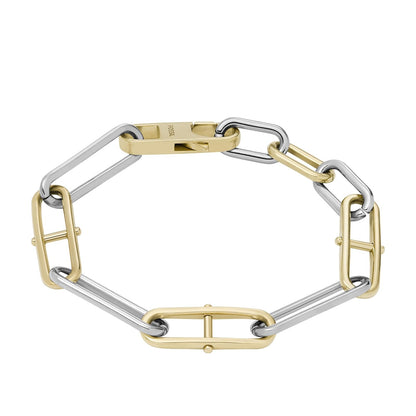 Fossil Women's Gold-Tone Stainless Steel Chain or Beaded Bracelet for Women