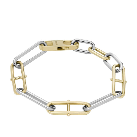 Fossil Women's Gold-Tone Stainless Steel Chain or Beaded Bracelet for Women
