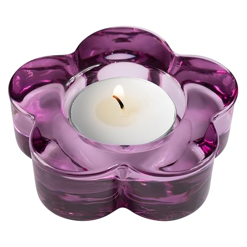 Karma - Portavelas de Vidrio para decoración del hogar y Fiesta, Centro de Mesa de Boda, Amatista