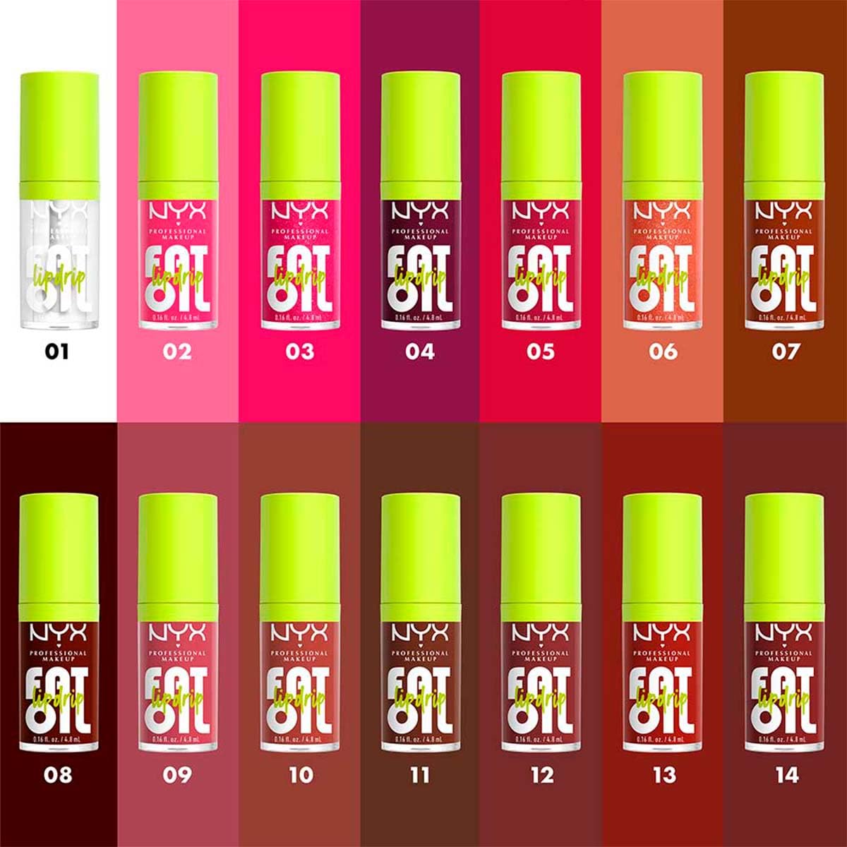NYX PROFESSIONAL MAKEUP Fat Oil Lip Drip Gloss Tono Sprinkle Sprinkle, 4.8ml - Brillo labial efecto jugoso hasta por 12H, infusionado con aceite de aguacate, mora y frambuesa, sin sensación pegajosa, fórmula vegana