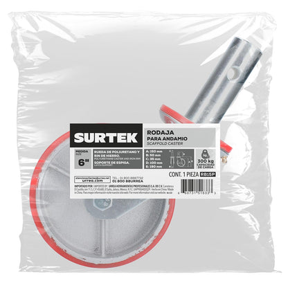 Surtek RB15P Rodaja de poliuretano para andamio 6"