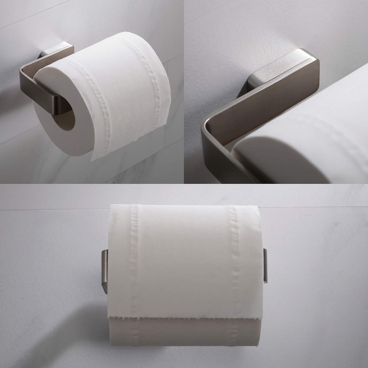 KRAUS Stelios - Soporte para papel higiénico para baño, acabado de níquel cepillado, KEA-19929BN