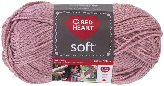 Red Heart E728.9770 Lana suave, rosa Blush | Rosa Blush, 1 paquete, 100% acrílico, 256 yd, 140 g