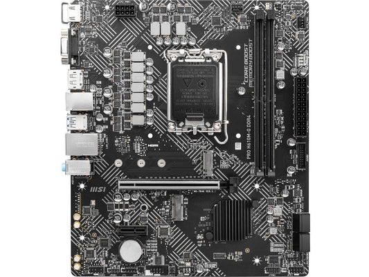 MSI Pro H610M-G DDR4 DDR4 Tarjeta Madre (mATX, 12ª generación Intel Core, LGA 1700 Socket, DDR4, PCIe 4, 2.5G LAN, Ranuras M.2, USB 3.2)