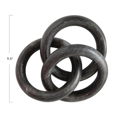 Bloomingville - Cadena Circular de mármol, decoración Negra, AH1797