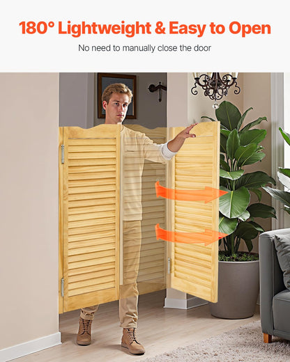 VEVOR - Puertas dobles de salón, 36 pulgadas de ancho x 42 pulgadas de alto, puertas de café con arco superior interior, madera de pino premium, con bisagras y kit de hardware, fácil de instalar, para