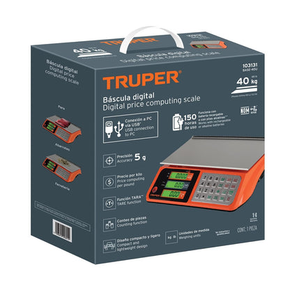 Truper BASE-40U, Báscula electrónica multifunciones 40 kg