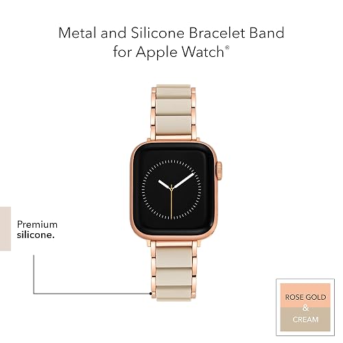 Anne Klein - Pulsera de goma para Apple Watch, segura, ajustable, correa de repuesto para Apple Watch, se adapta a la mayoría de muñecas