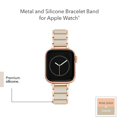 Anne Klein - Pulsera de goma para Apple Watch, segura, ajustable, correa de repuesto para Apple Watch, se adapta a la mayoría de muñecas
