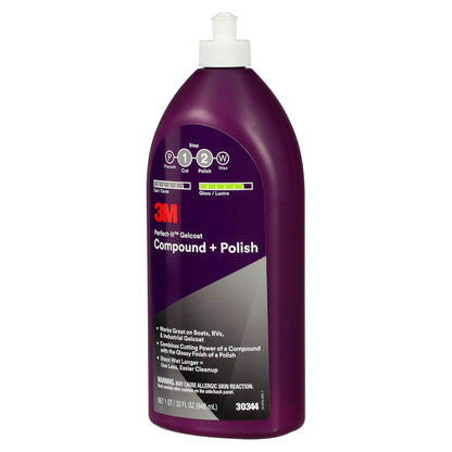 3M Perfect-It Gelcoat Compound + Polish 30344, 1 Cuarto