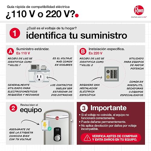 Rheem - Calentador Depósito Eléctrico Mural 35 Litros 110 V 1 Servicio