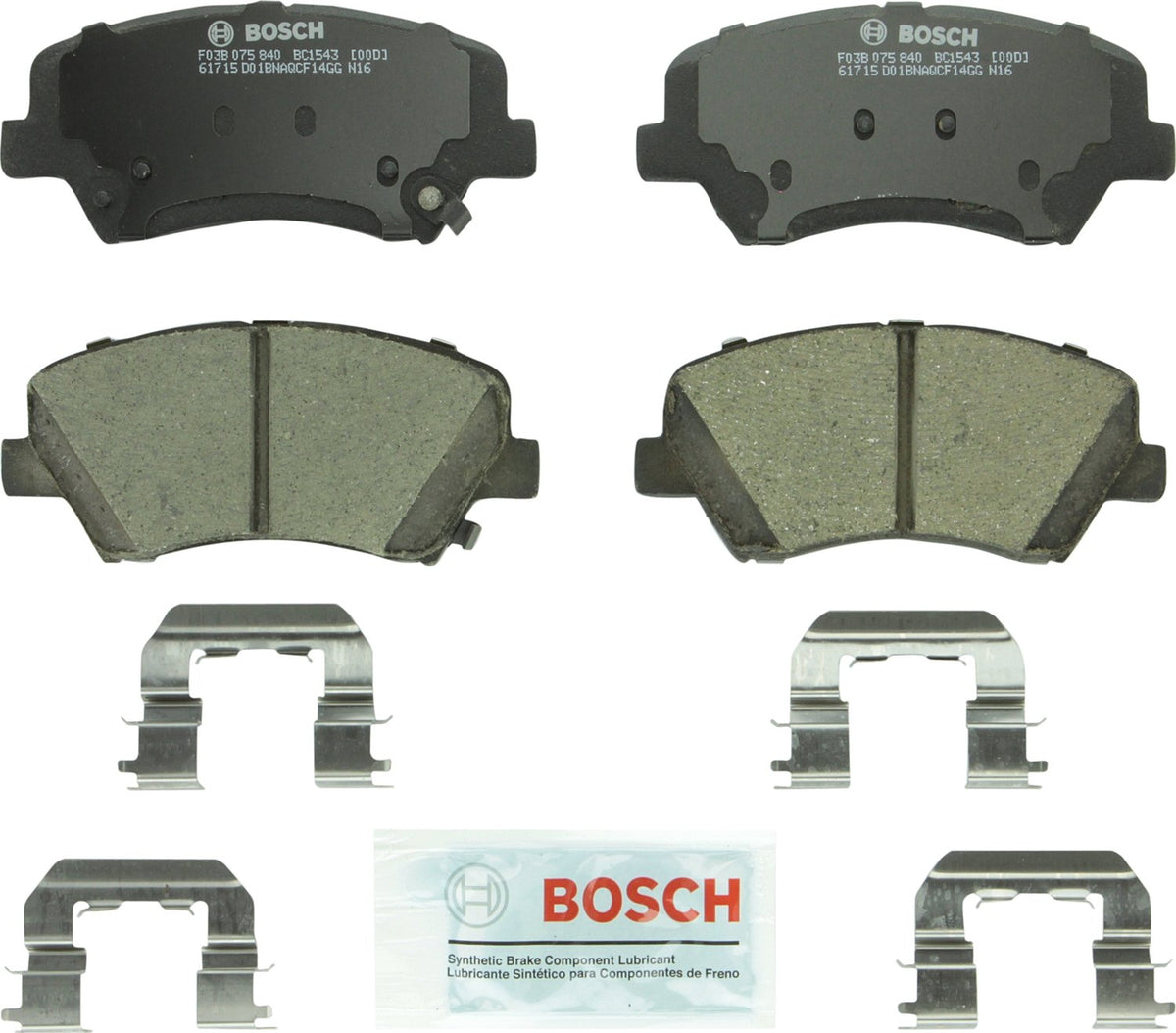 Bosch QuietCast Premium Pastillas de Freno Cerámicas - Frente - 1543 - 1500-1599