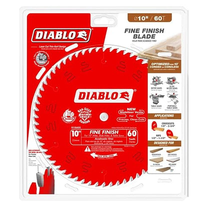 Freud D1060X Diablo Hoja de combinación de 25.4 cm para sierra, 60 dientes 0.11|pounds