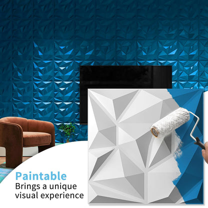 Art3d Paquete de 20 Paneles de Pared Decorativos 3D PVC | 11.8x11.8 pulgadas, 19 pies cuadrados, Blanco