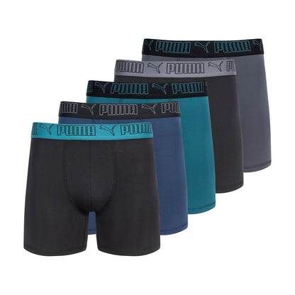 Puma Paquete de 5 Calzoncillos Boxer Performance para Hombre - CH - Azul - Verde - Negro