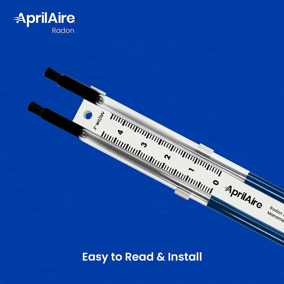 AprilAire Manómetro fácil de leer de 0 a 5 pulgadas, manómetro de radón, ARN05M