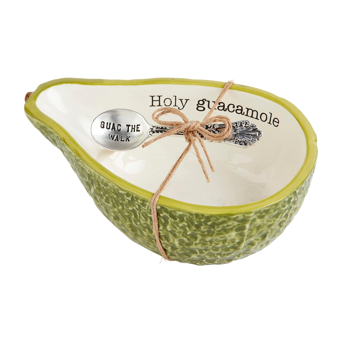 Mud Pie Fiesta Tazón para Salsa con Cuchara, Cerámica Pintada a Mano - 5" X 6" | Spoon 3 1 - 2" - Palta