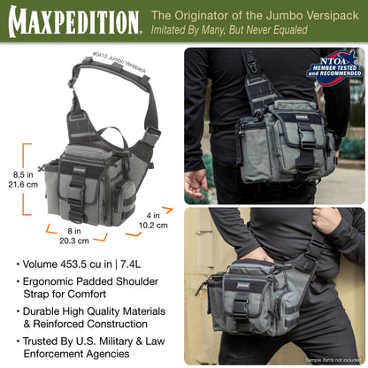 Maxpedition Jumbo Versipack Waist Pack, Wolf Gray