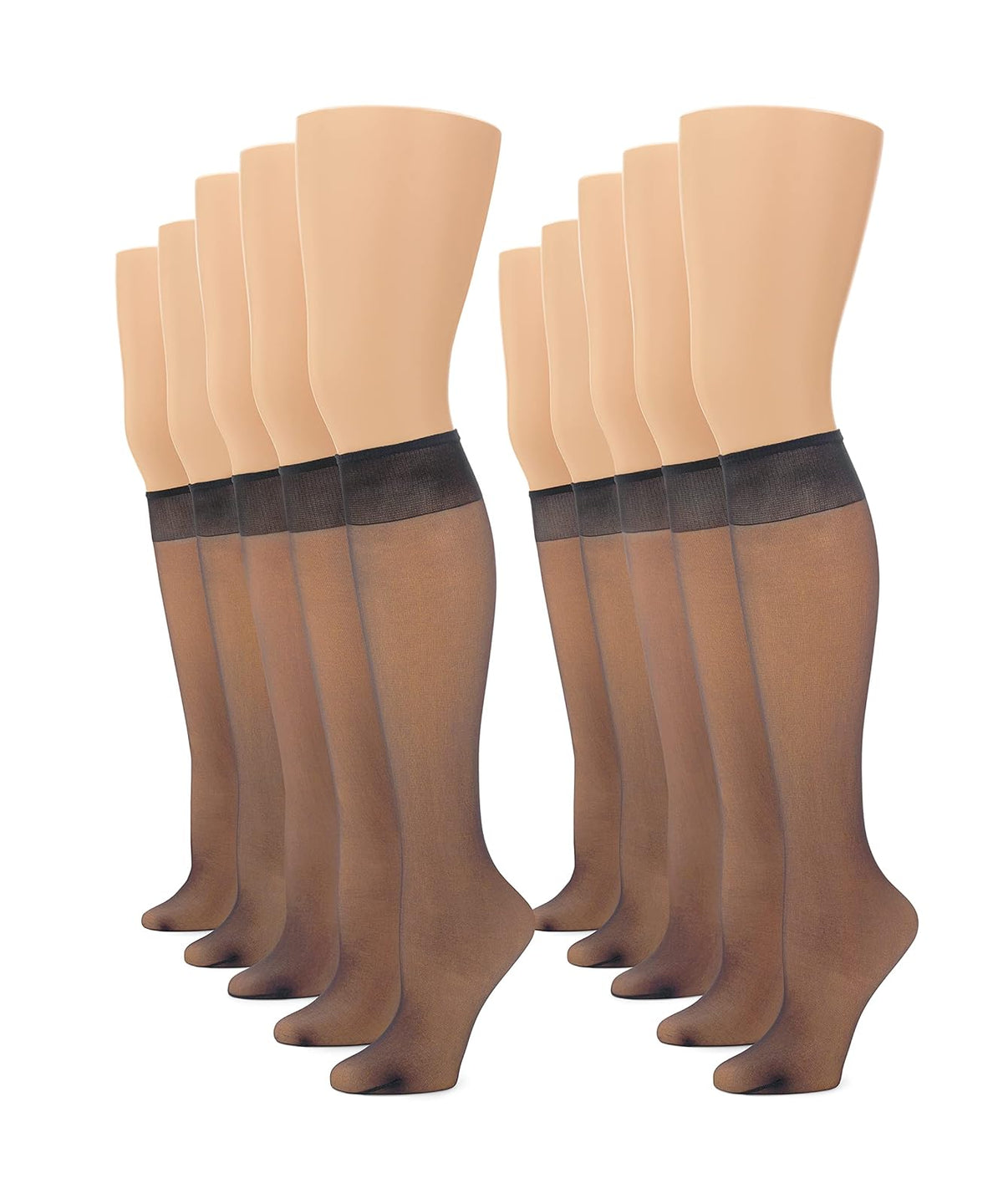 No Nonsense Medias hasta la Rodilla Paquete de 10 Pares - Regular - Off Black - Paquete de 10 pares