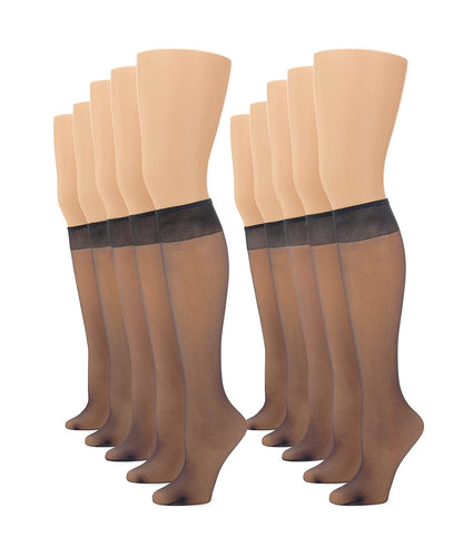 No Nonsense Medias hasta la Rodilla Paquete de 10 Pares - Regular - Off Black - Paquete de 10 pares
