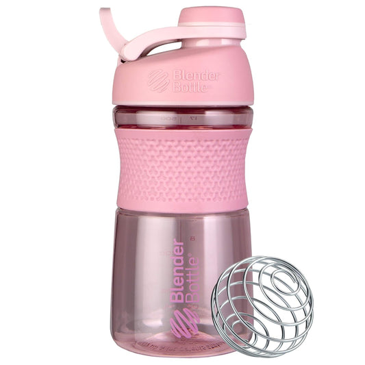 BlenderBottle SportMixer - Botella coctelera perfecta para batidos de proteínas y pre entrenamiento, 20 onzas, rosa