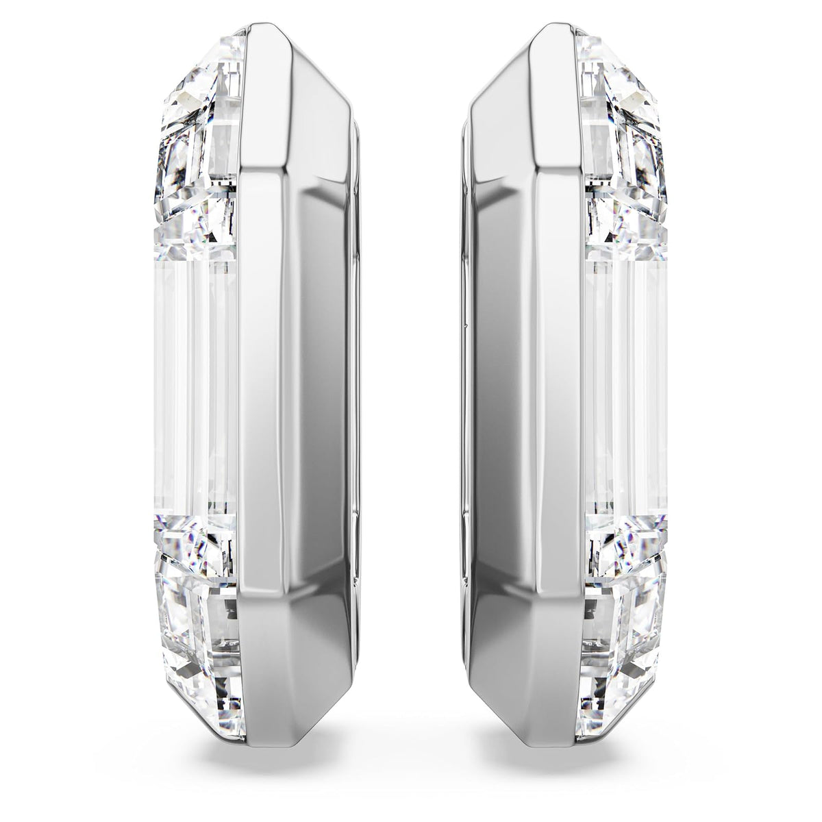 Swarovski Lucent Kreolen, Blaue Statement Ohrringe mit Geschliffenem Swarovski Kristall