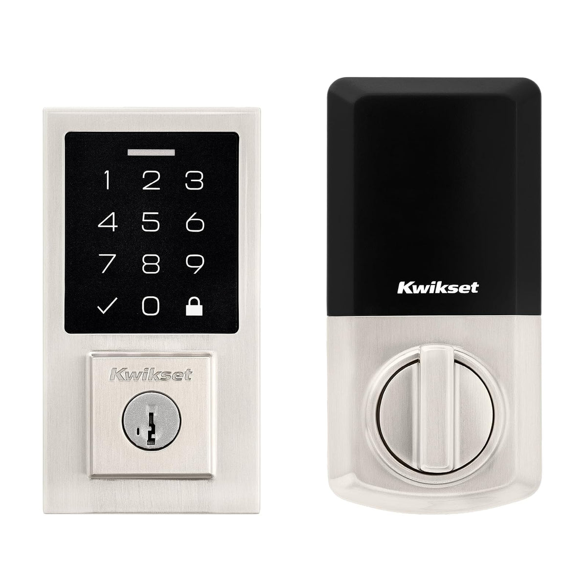 Kwikset SmartCode 270 Cerradura Electrónica, Bloqueo Automático, Varios Acabados - Níquel Satinado - Cerrojo contemporáneo