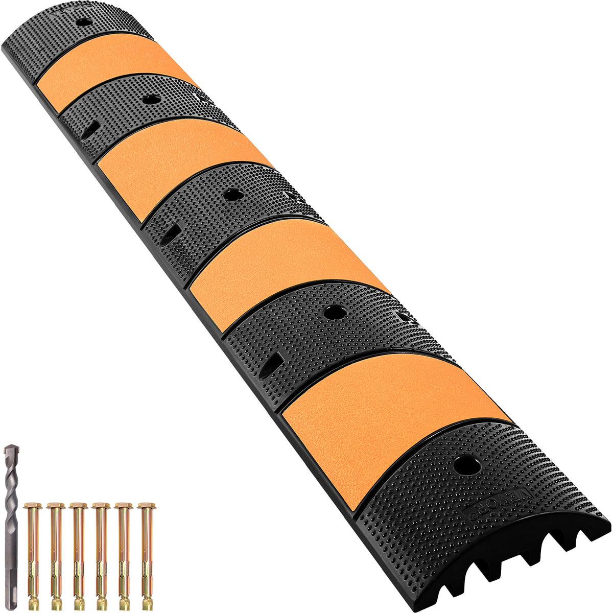 VEVOR Rampa de Protección de Cable 2 Canales Canaleta Pasacables de Suelo 3 x 4 cm Protector de Cables de Caucho y PVC Capacidad de Carga de 9980 kg Cubiertas de Suelo para Cables Negro y Amarillo