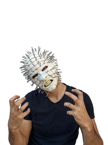 Ghoulish Productions Men's Monster Horror Hellraiser III Pinhead Mask Halloween Costume Accessory