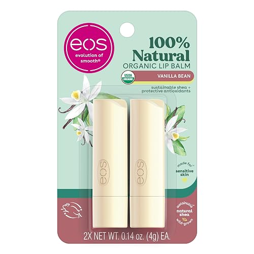 EOS 2 Piece Organic Lip Balm Stick, Vanilla Bean, 0.28 Ounce