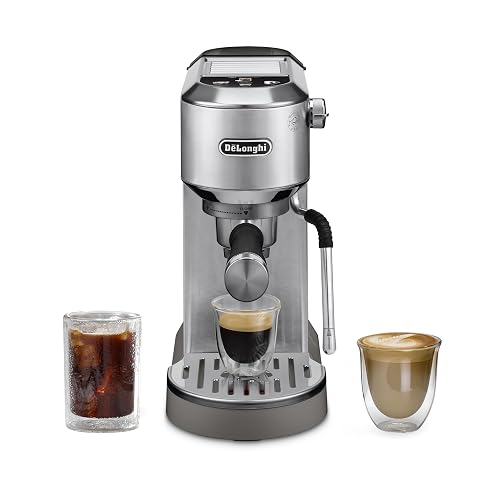 De'Longhi Dedica Duo Máquina de café espresso y Cold Brew, acero inoxidable, pantalla táctil, EC890M