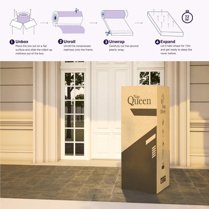NapQueen Colchón de Espuma viscoelástica de 8 Pulgadas, Individual, Mediano, Firme, Cama en una Caja