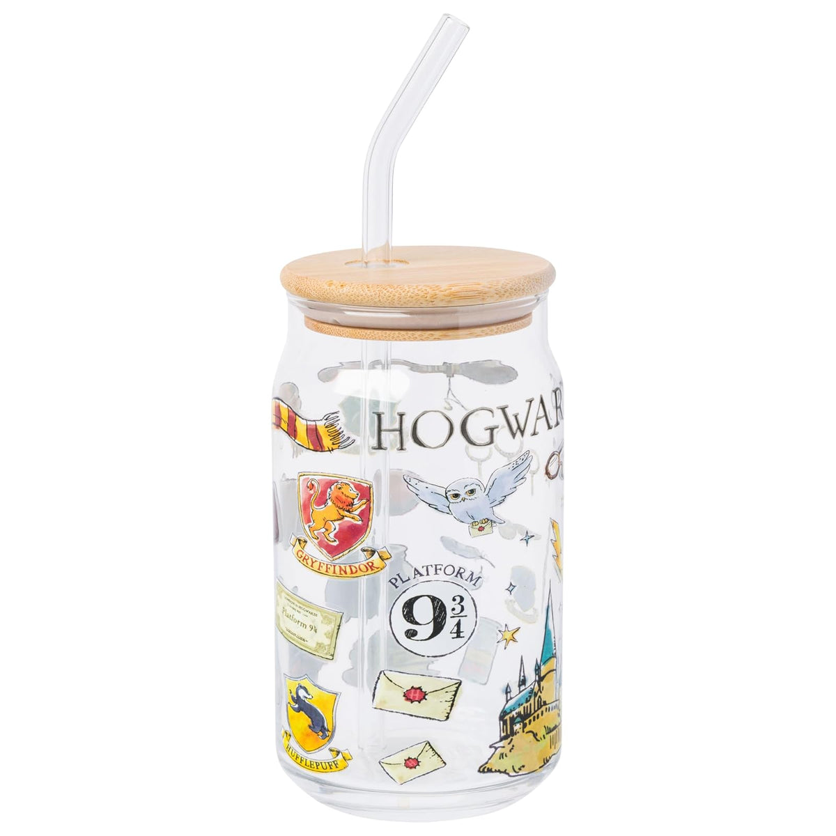 Silver Buffalo Gilmore Girls Luke's Diner Vaso con Tapa de Bambú 16 oz - Iconos de Harry Potter
