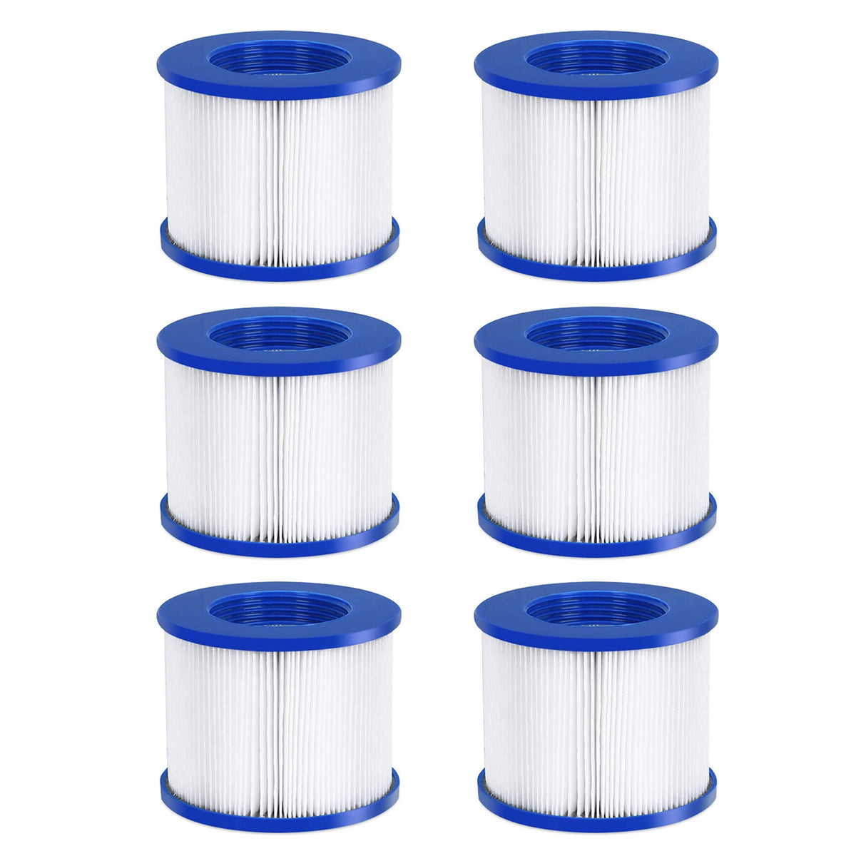 AquaSpa - 4 Cartuchos de Repuesto para Filtro de Tina de hidromasaje para Piscina, SPA, Tipo PM_SPA-P154_Gris/Negro/Blanco/Vino, Papel de Filtro Blanco Plegable para Muchos Modelos de Piscina de