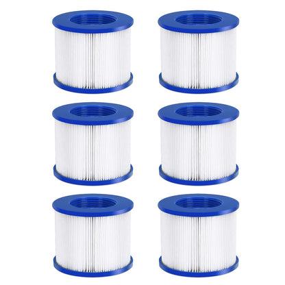 AquaSpa - 4 Cartuchos de Repuesto para Filtro de Tina de hidromasaje para Piscina, SPA, Tipo PM_SPA-P154_Gris/Negro/Blanco/Vino, Papel de Filtro Blanco Plegable para Muchos Modelos de Piscina de