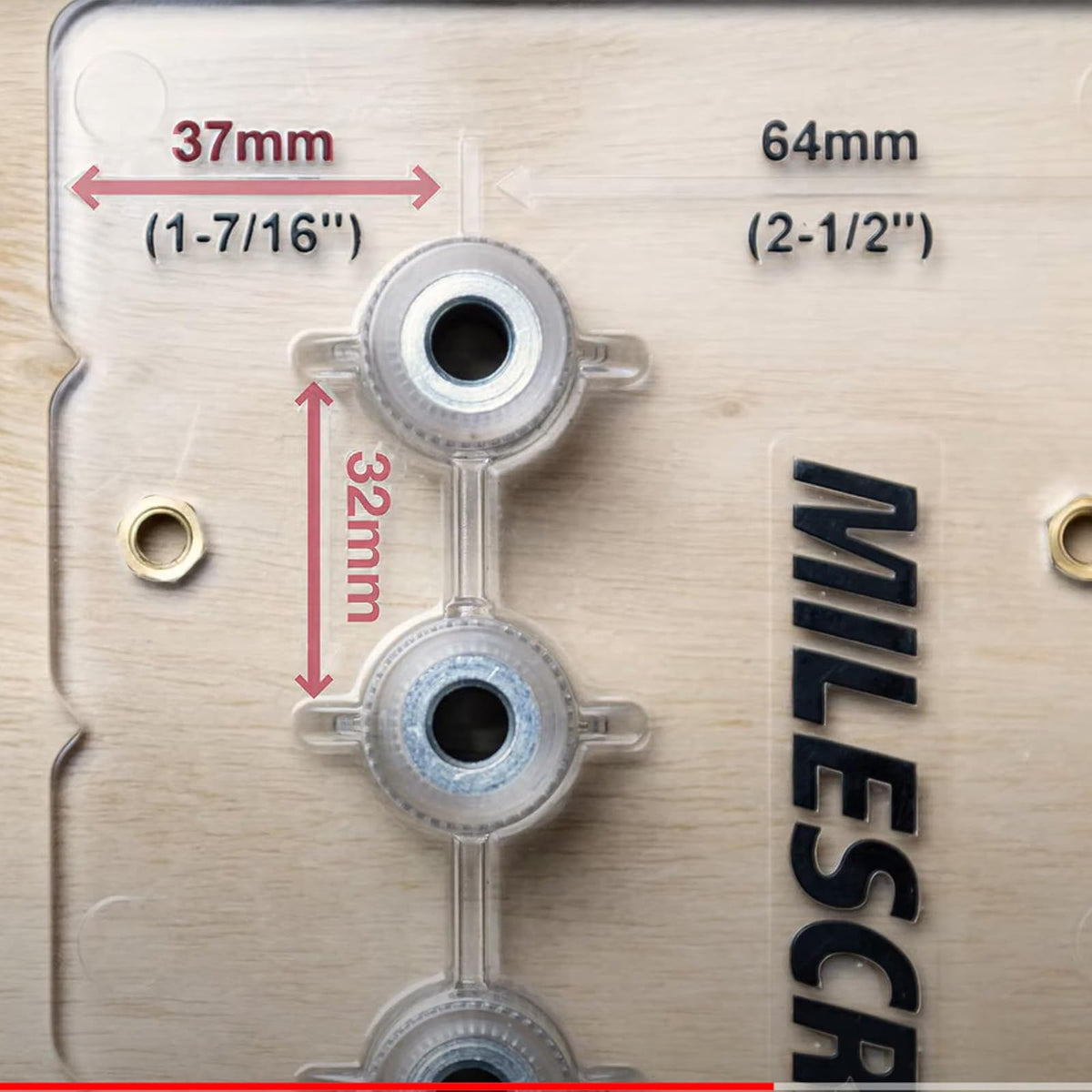 ilescraft 1343 - Plantilla de estante para crear ¼ pulgadas y agujeros de pasador de estante de 5 mm para gabinetes Espacio estándar de 32 mm. La plantilla de pasador de estante incluye dos brocas