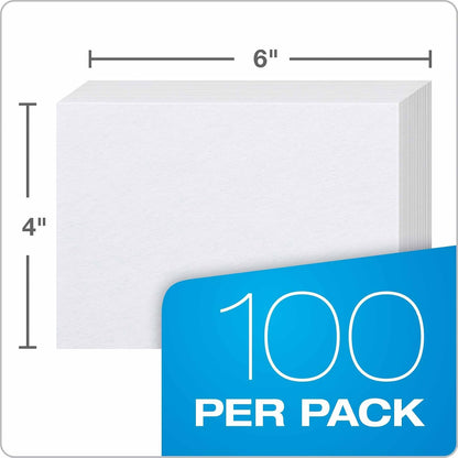 Oxford - Tarjetas de índice en blanco, 7,62 x 12,7 cm, color blanco, 100 unidades, En blanco, Blanco, 4 x 6, 1000 cards