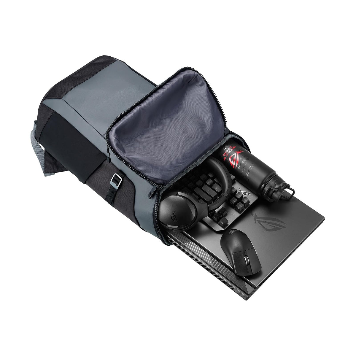 ASUS Mochila Gamer ROG Ranger BP2701 (Edición Cybertexto)/Repelente al Agua/Reflejante/Garantía en México