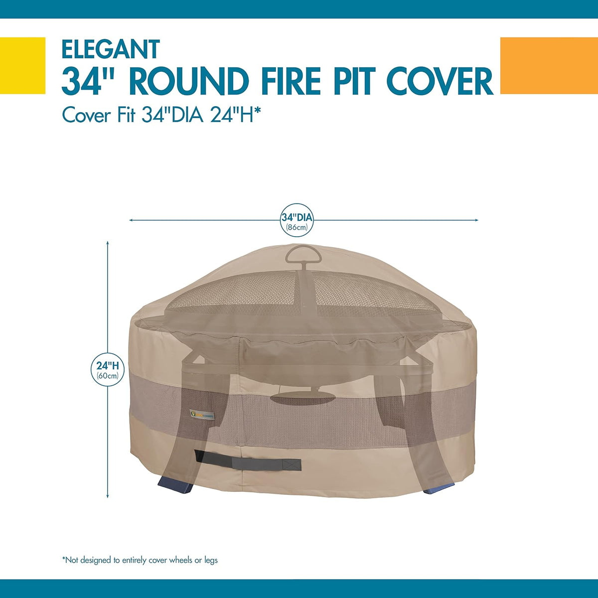 Duck Covers - Funda de Chimenea Redonda Impermeable de 34 Pulgadas, Cubierta de Chimenea para Exteriores
