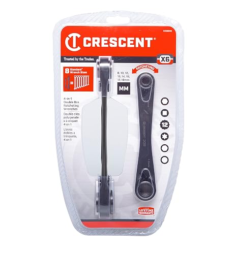 Crescent X6 CX6DBM2 Juego De 2 Llaves Dobles Torx 4 En 1, Con Sistema Métrico, Negro