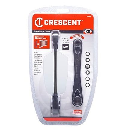 Crescent X6 CX6DBM2 Juego De 2 Llaves Dobles Torx 4 En 1, Con Sistema Métrico, Negro