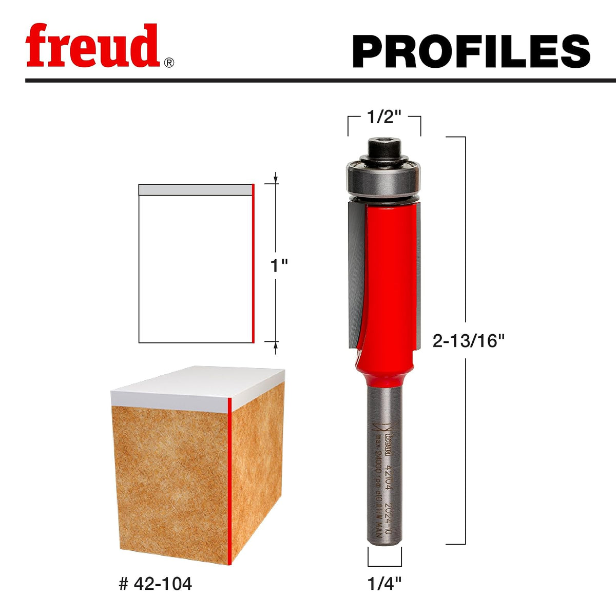 1/2" (Dia.) Bearing Flush Trim Bit
