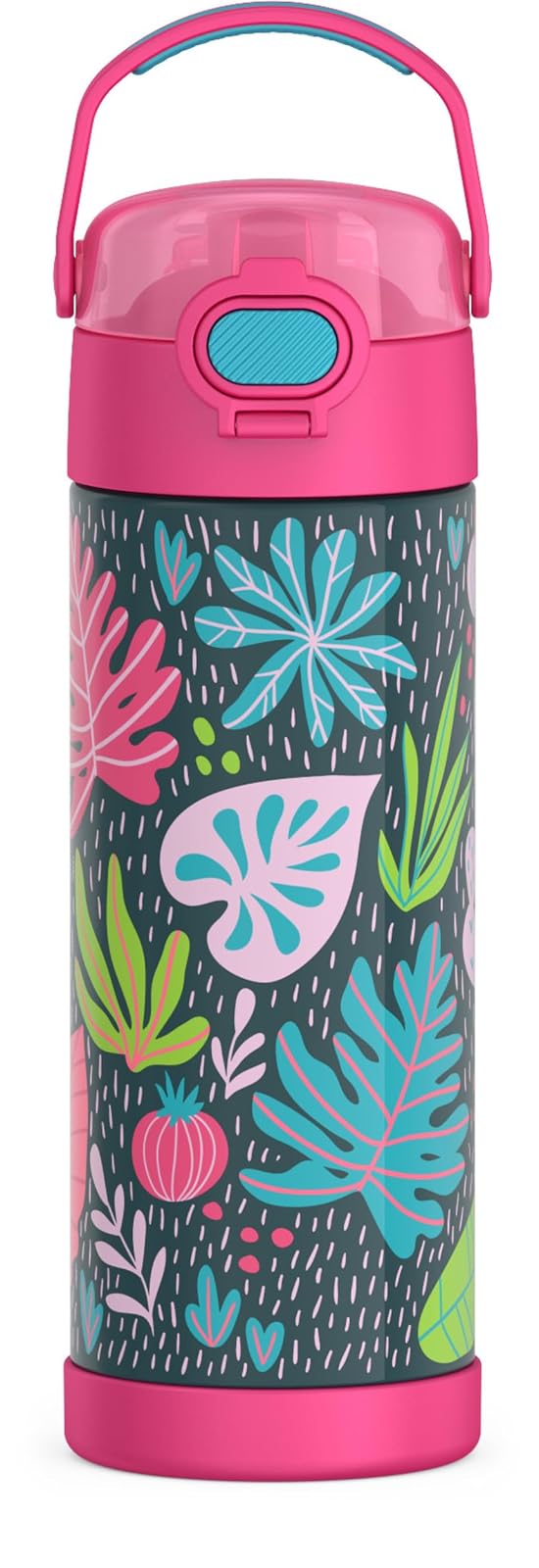 Thermos FUNtainer Botella Aislada para Niños, 16 oz - Tropical Foliage